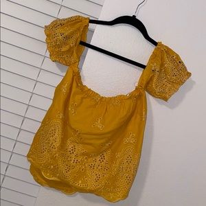 Yellow off the shoulder top